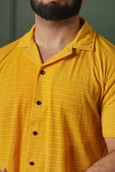 Comfy Coat Collar Shirt - Mustard/Yellow